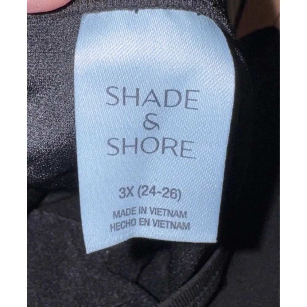 Shade Shore Black Mid-Rise Bikini Bottom/Swimsuit Plus Size 3X 24/26 New